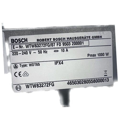 Typenummer van een condensatiedroogkast WTW83272